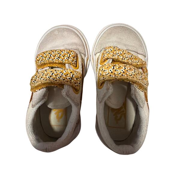 Toddler Old Skool Hook and Loop Shoes Size 5.5 Floral Yellow White - Picture 5 of 7